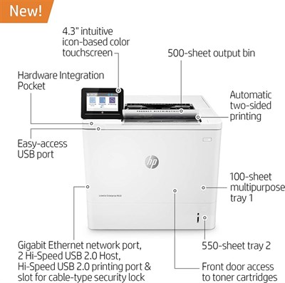HP M612dn LaserJet Enterprise Printer - Monochrome - Auto Duplex